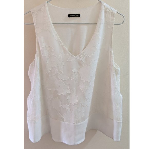 Massimo Dutti - white tank with flower design - Picture 1 of 4